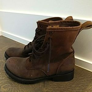 Brand new with tags brown leather combat boots
